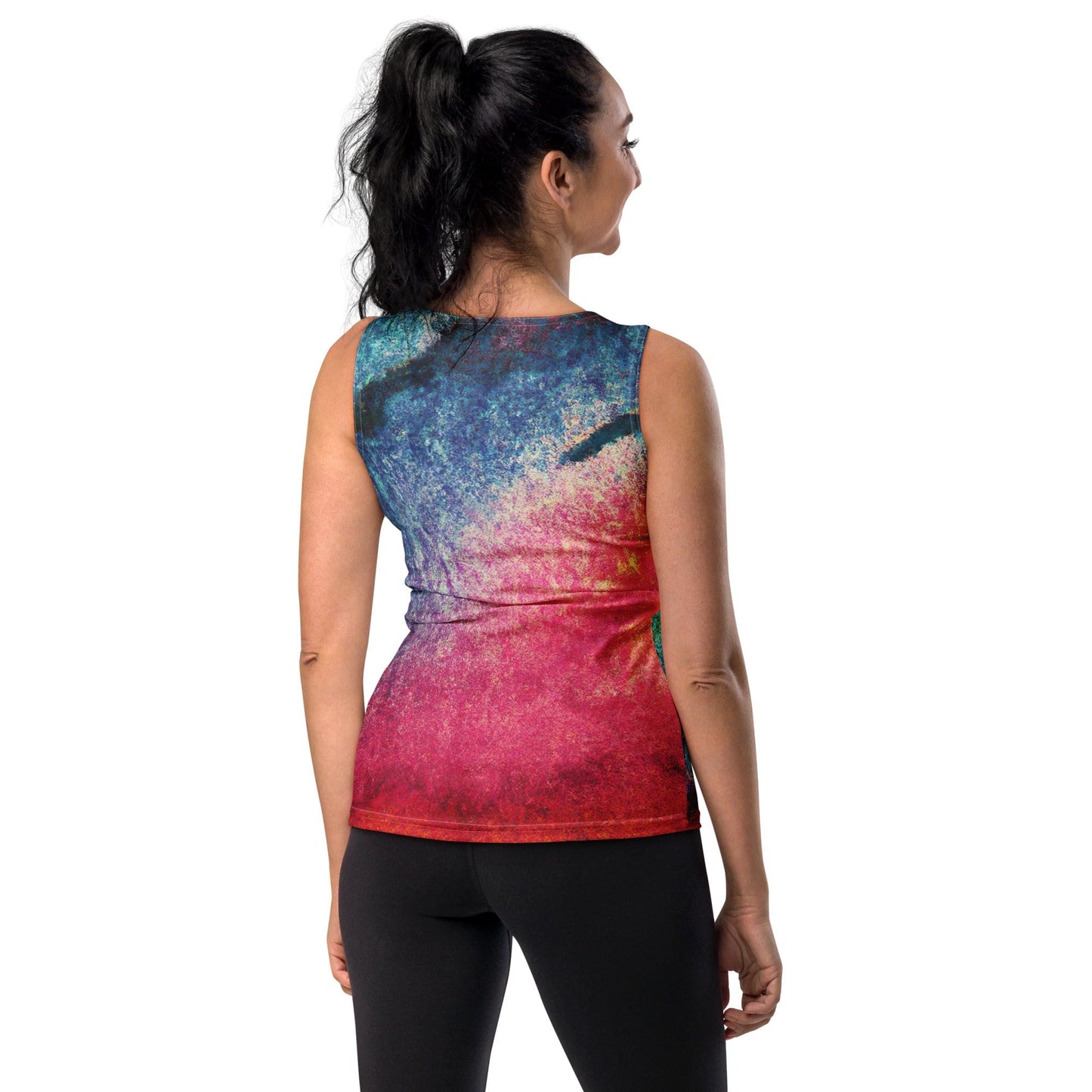 Womens Stretch Fit Tank Top - Multicolor Abstract Pattern