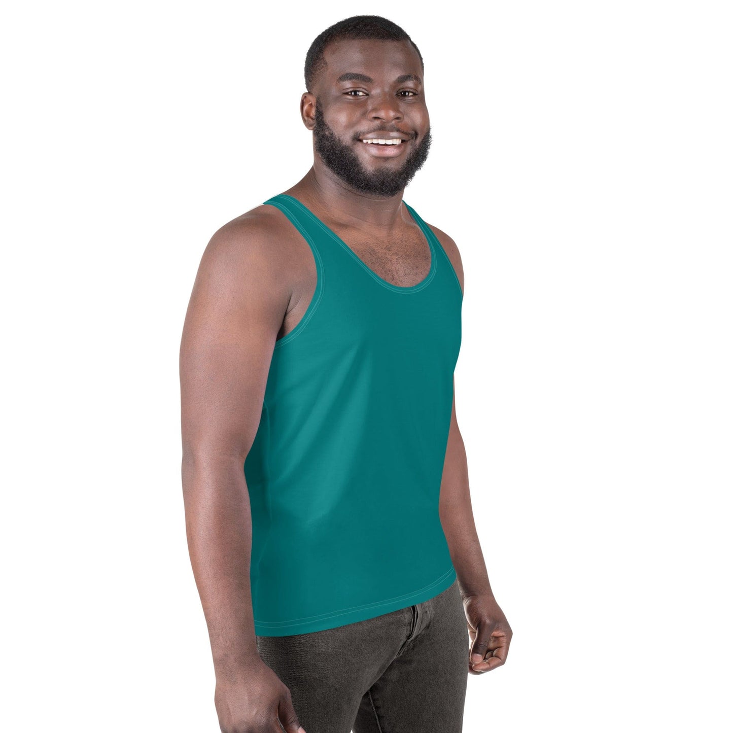 Mens Stretch Fit Tank Top - Dark Teal Green