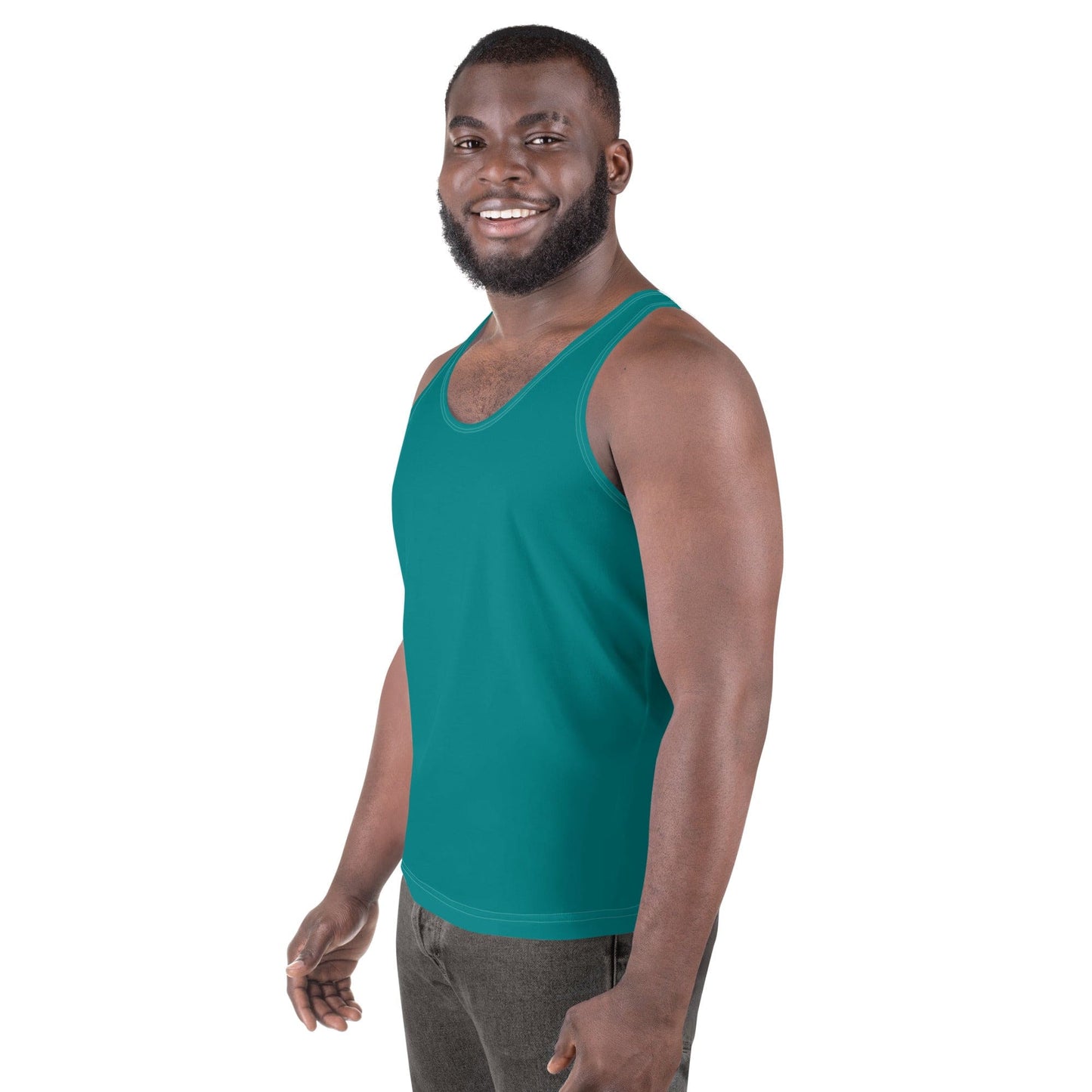 Mens Stretch Fit Tank Top - Dark Teal Green