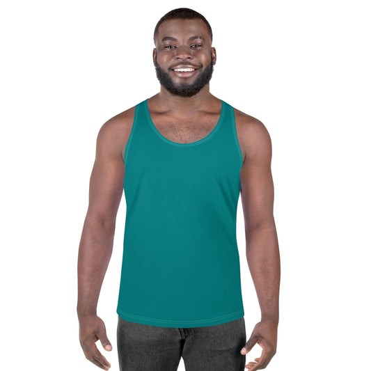 Mens Stretch Fit Tank Top - Dark Teal Green