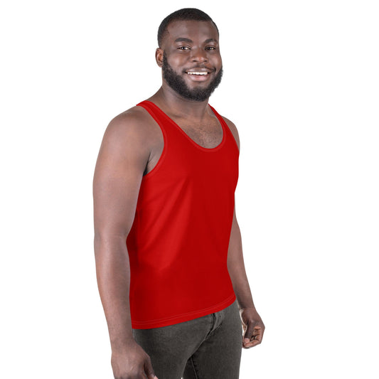 Mens Stretch Fit Tank Top - Red