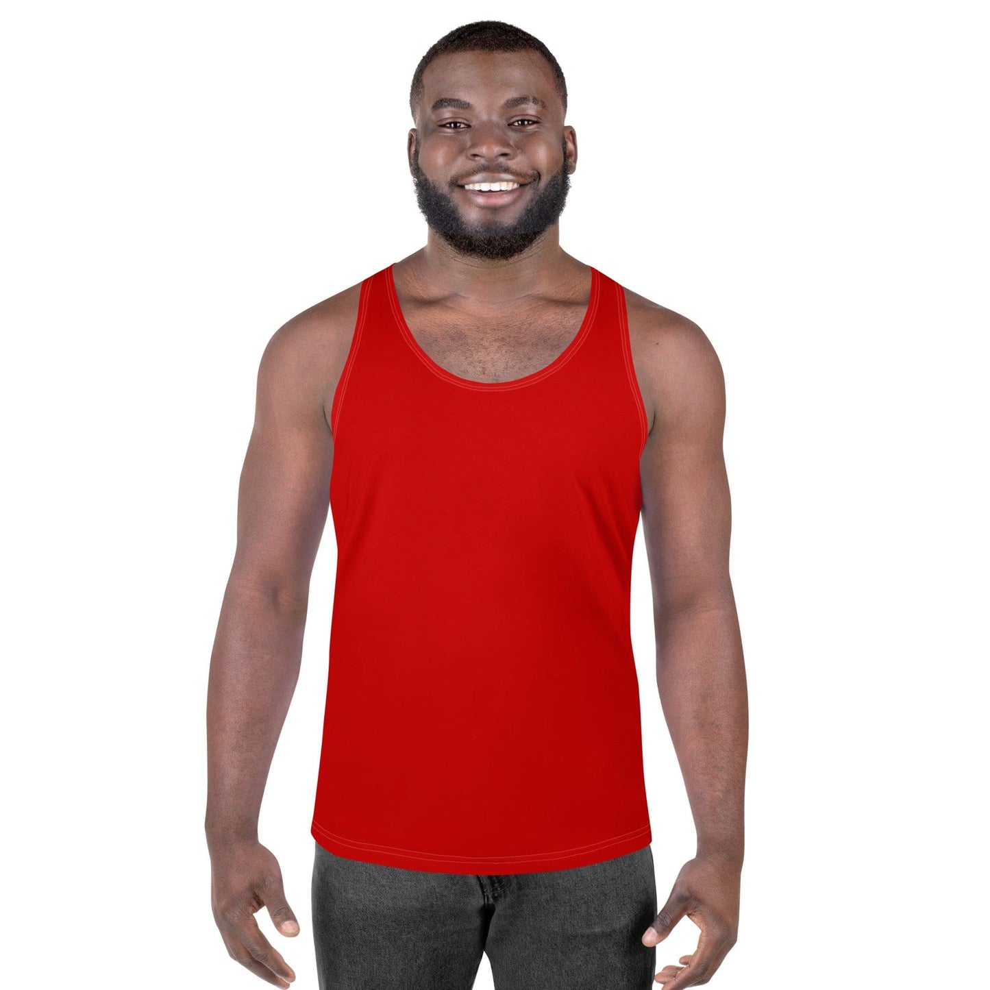 Mens Stretch Fit Tank Top - Red